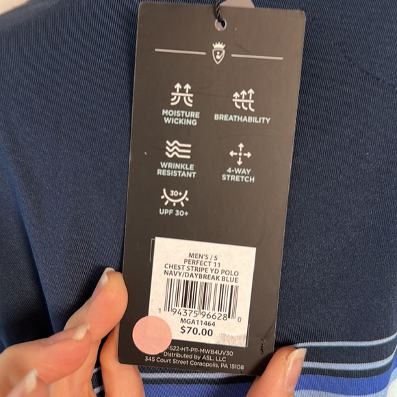 Brand New | Walter Hagen Men's Perfect 11 Chest Stripe Golf Polo - Picture 5 of 6